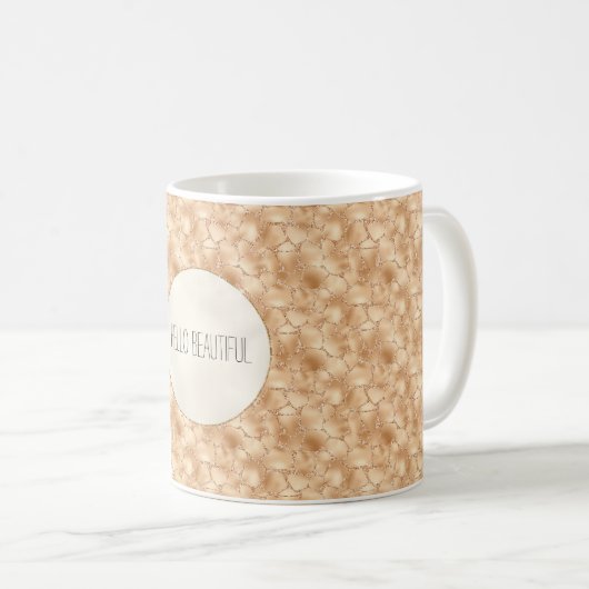 Mug Peach Gold Parties scintillant Glam Sparkle Giraff (Devant droit)