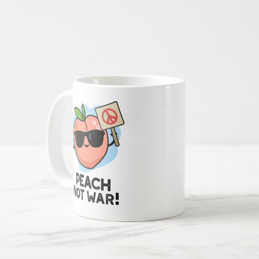 Mug Peach Not War Fundy Fruit Pun (Devant gauche)
