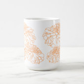 Mug Peach orange joli blanc motif pétale floral (Centre)