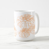 Mug Peach orange joli blanc motif pétale floral (Devant droit)