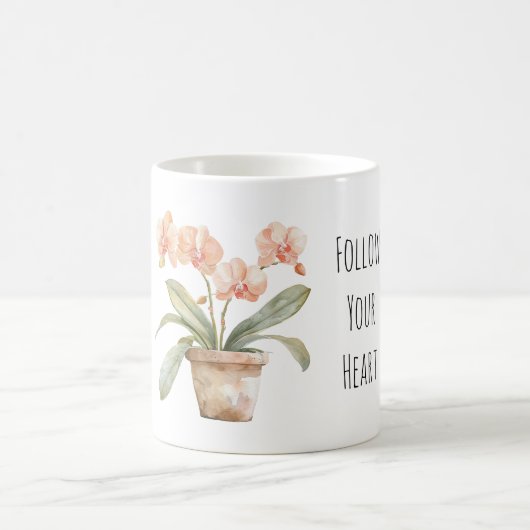 Mug Peach Orchid Flowers (Centre)