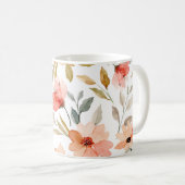 Mug Peach Pink Botanal Floral Pattern (Devant droit)