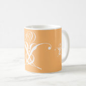 Mug Peach Retro White Flourd Rose (Devant droit)