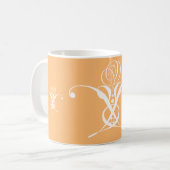 Mug Peach Retro White Flourd Rose (Devant gauche)