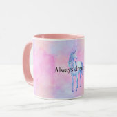 Mug Peach rose violet licorne (Devant gauche)