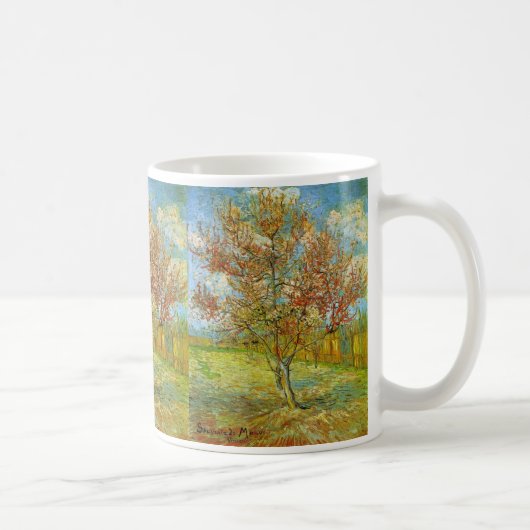 Mug Peach Tree rose en fleurs par Vincent van Gogh (Droite)