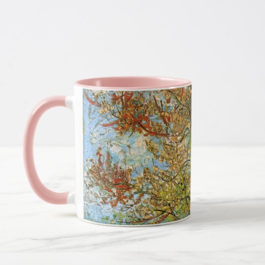 Mug Peach Tree rose en fleurs par Vincent van Gogh (Gauche)