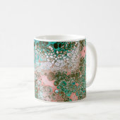 Mug Peach & Turquoise Acrylic pour Abstract (Devant droit)