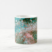 Mug Peach & Turquoise Acrylic pour Abstract (Centre)