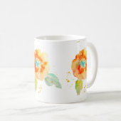Mug Peach Watercolor Poppies (Devant droit)