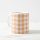 Mug Peach White À damiers En vichy Motif (Devant gauche)