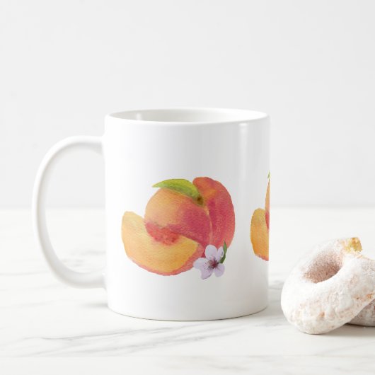 Mug Peaches aquarelle Musique (Avec donut)