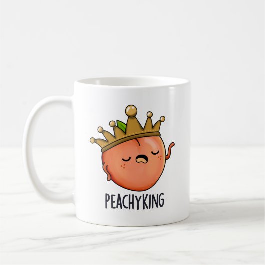 Mug Peachy King Funny Peach Pun (Gauche)