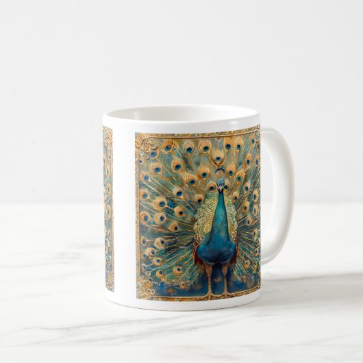 Mug Peacock Art Nouveau (Devant droit)