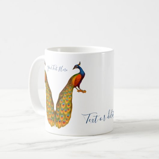 Mug Peacock Art personnalisé (Devant gauche)