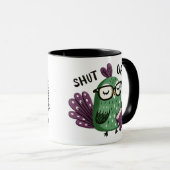 Mug Peacock avec lunettes - "Shut Up, Journal" Drôle (Devant droit)