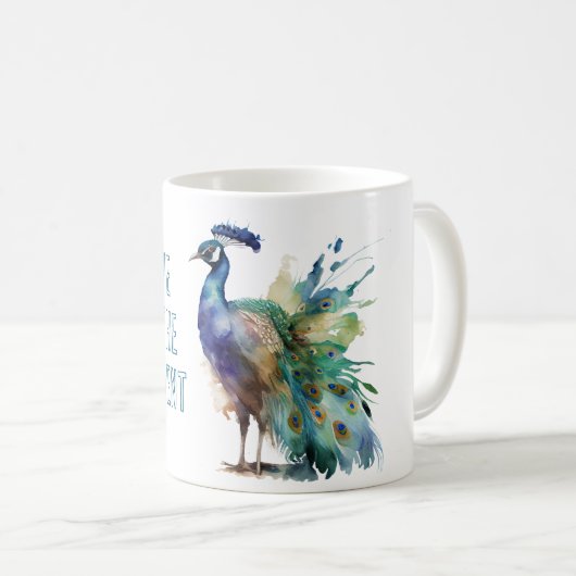 Mug Peacock bleu vert (Devant droit)