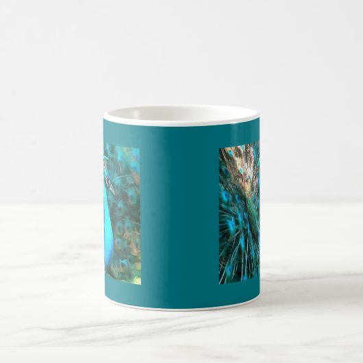 Mug Peacock Bleu Vibrant Avec Queue Fissée (Centre)