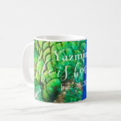 Mug Peacock Blue Green Feather Texture Vibes d'été (Devant gauche)