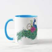 Mug Peacock Blue Lotus Fleur Henné (Gauche)