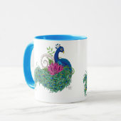 Mug Peacock Blue Lotus Fleur Henné (Devant gauche)