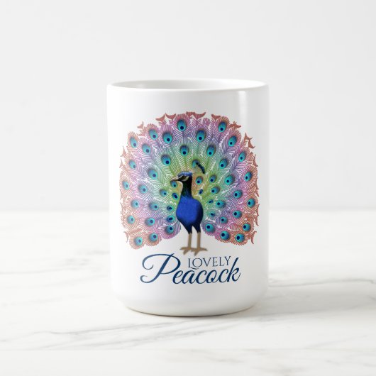 Mug Peacock coloré personnalisé (Centre)