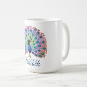 Mug Peacock coloré personnalisé (Devant droit)
