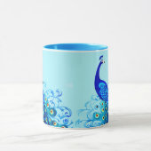 Mug Peacock en bleu turquoise et cobalt (Centre)
