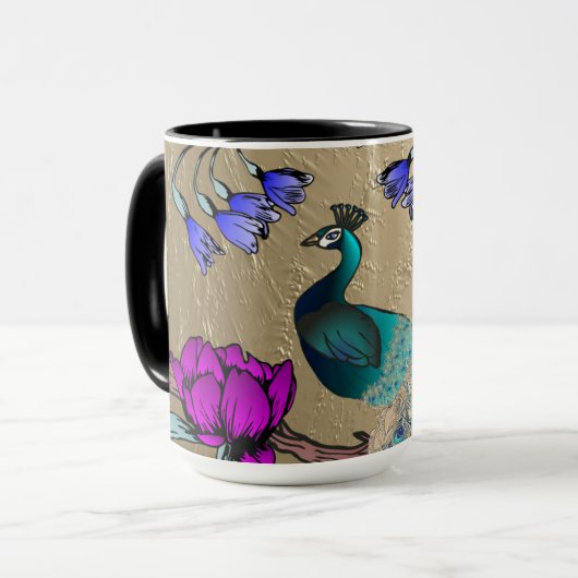 Mug Peacock En Or (Devant gauche)