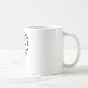 Mug Peacock étonnant et cadre de fleur de coeur orné