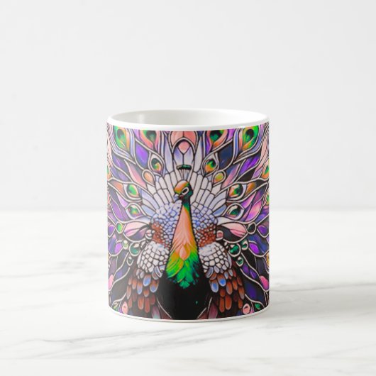 Mug "Peacock Feather Iridescent Aesthetic (Centre)