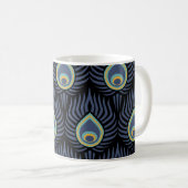 Mug Peacock Feather : Motif élégant. (Devant droit)