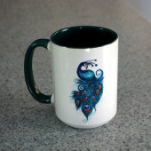 Mug Peacock Feathers Teal Peacocks       