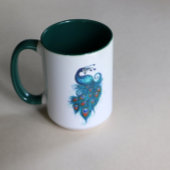 Mug Peacock Feathers Teal Peacocks       