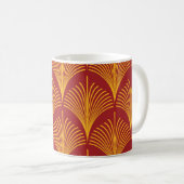 Mug Peacock or rouge : Art Déco. (Devant droit)
