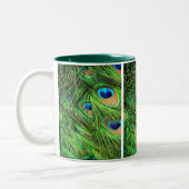 Mug, Peacock Plumes de café bicolore Mug (Gauche)