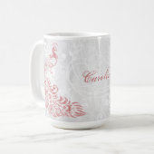 Mug Peacock rose Personnalisé (Devant gauche)