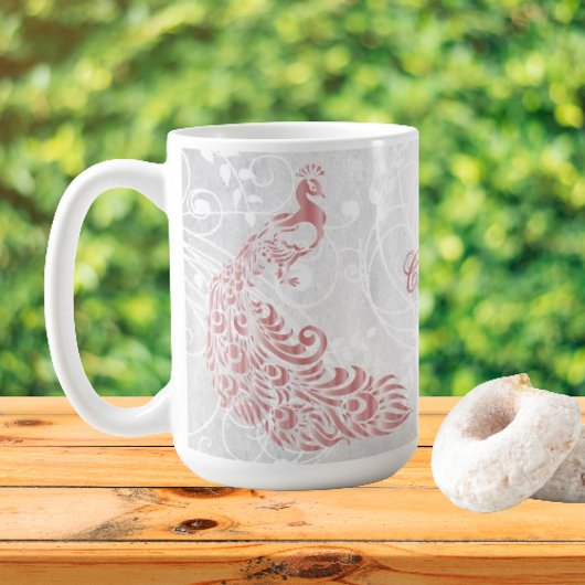 Mug Peacock rose Personnalisé