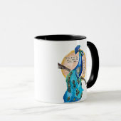Mug Peacock Shine art, no background, with Isaiah 60:1 (Devant droit)