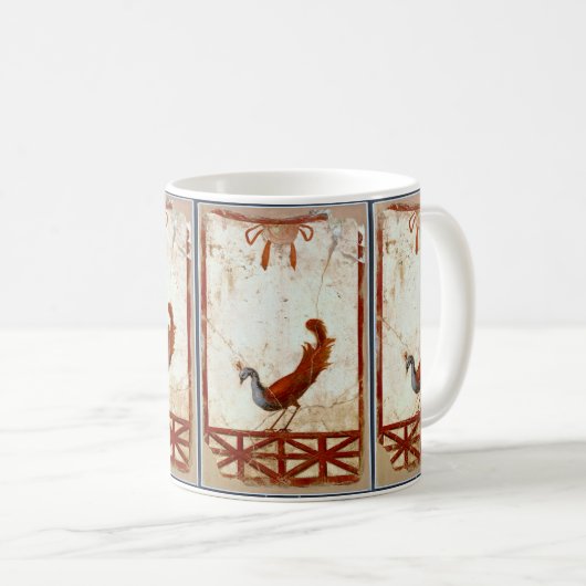 Mug Peacock sur Fresco Ancienne peinture romaine antiq (Devant droit)