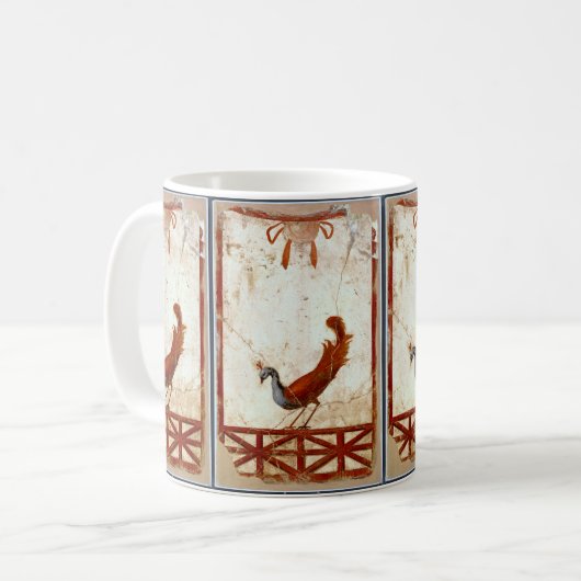 Mug Peacock sur Fresco Ancienne peinture romaine antiq (Devant gauche)