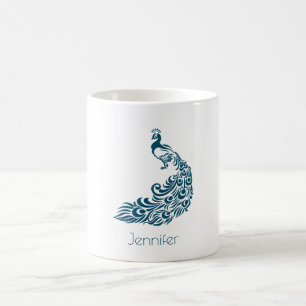 Mug Peacock turquoise Bold & Art Déco élégant Personna