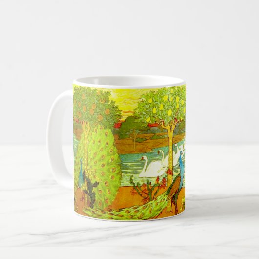 Mug Peacocks et Swans Art Nouveau (Devant gauche)