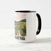 Mug Peak District National Park vintage Travel Poster. (Devant droit)