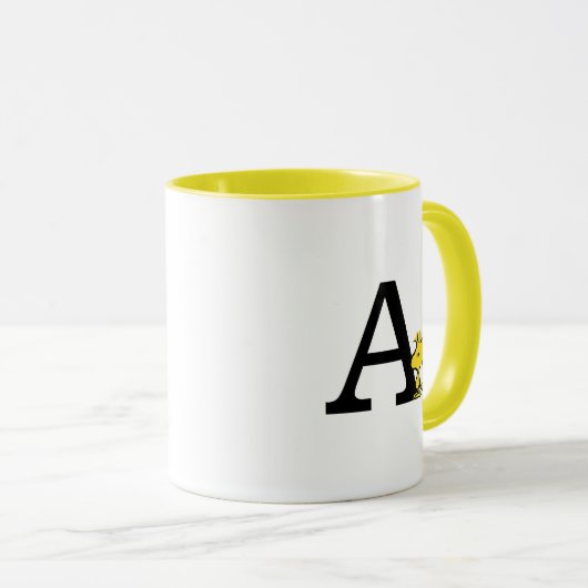 Mug PEANUTS | Bois | Monogramme A (Devant droit)