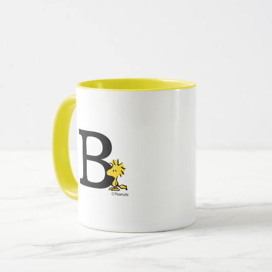 Mug PEANUTS | Bois | Monogramme B (Devant gauche)