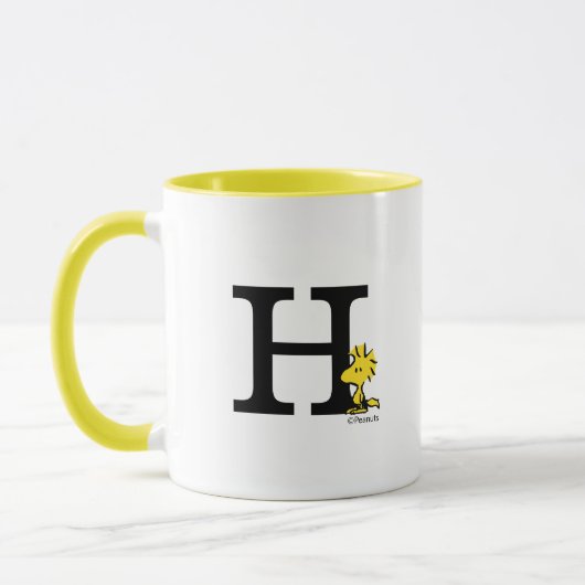 Mug PEANUTS | Bois | Monogramme H (Gauche)