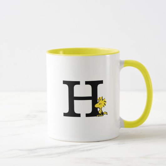 Mug PEANUTS | Bois | Monogramme H (Droite)
