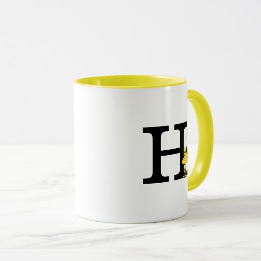 Mug PEANUTS | Bois | Monogramme H (Devant droit)