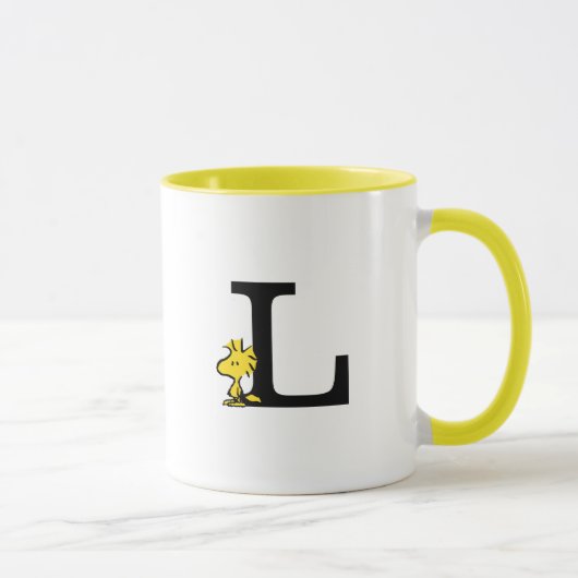 Mug PEANUTS | Bois | Monogramme L (Droite)